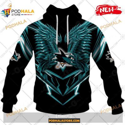 Custom NHL San Jose Sharks Dragon Design Shirt Hoodie 3D