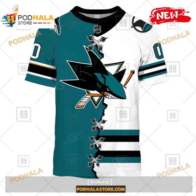 Custom NHL San Jose Sharks Mix Color Jersey 2023 Shirt Hoodie 3D