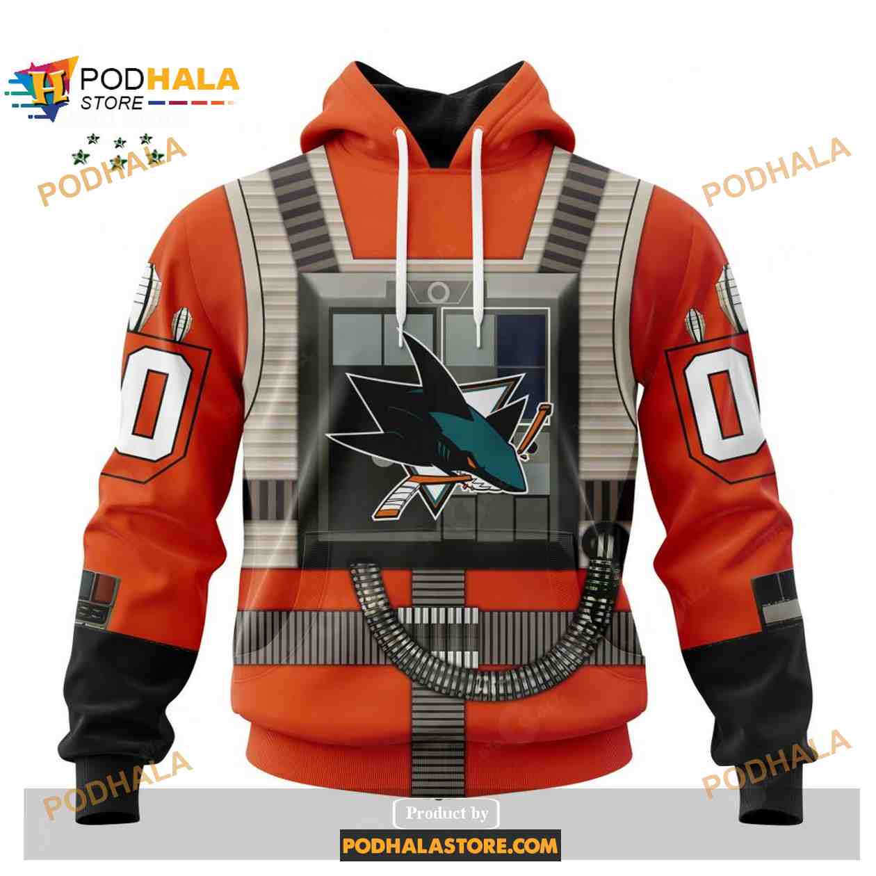 Custom NHL San Jose Sharks Star Wars Rebel Pilot Design Shirt Hoodie 3D Custom NHL San Jose Sharks Star Wars Rebel Pilot Design Shirt Hoodie 3D