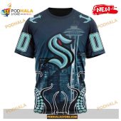 Custom Nhl Seattle Kraken With Space Needle Shirt Hoodie 3d 3.jpg - demo10