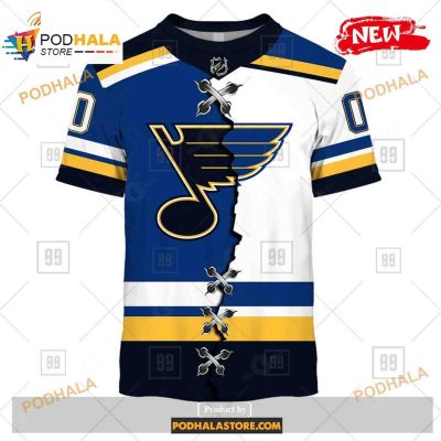 Custom NHL St Louis Blues Mix Color Jersey 2023 Shirt Hoodie 3D