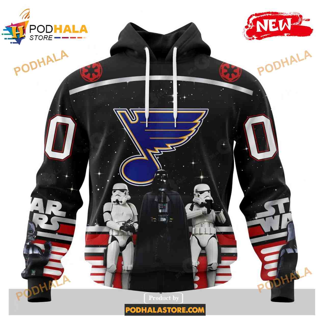 Custom NHL St Louis Blues Star Wars Black Design Shirt Hoodie 3D Custom NHL St Louis Blues Star Wars Black Design Shirt Hoodie 3D