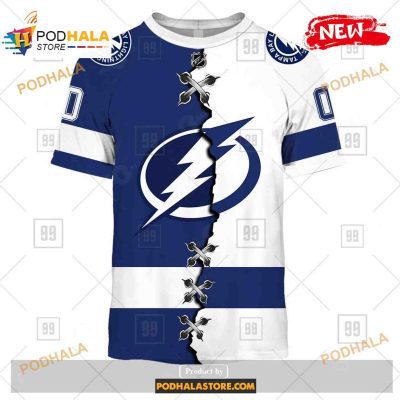 Custom NHL Tampa Bay Lightning Mix Color Jersey 2023 Shirt Hoodie 3D