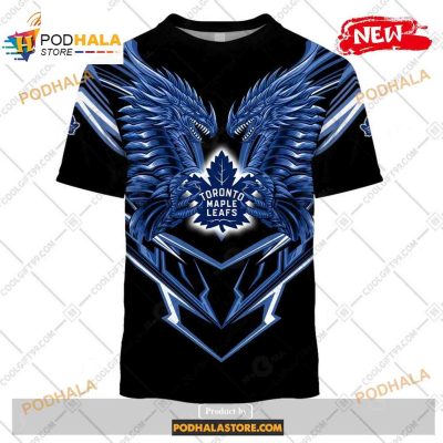 Custom NHL Toronto Maple Leafs Dragon Design Shirt Hoodie 3D