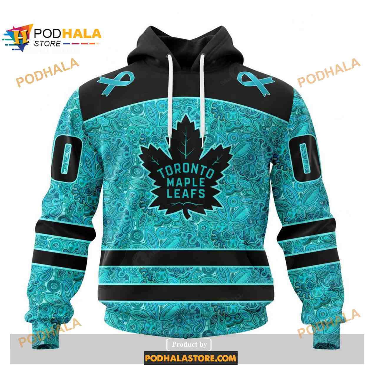 Custom NHL Toronto Maple Leafs Fight Ovarian Cancer Shirt Hoodie 3D Custom NHL Toronto Maple Leafs Fight Ovarian Cancer Shirt Hoodie 3D