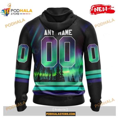 Custom NHL Vancouver Canucks With Northern Lights Shirt Hoodie 3D