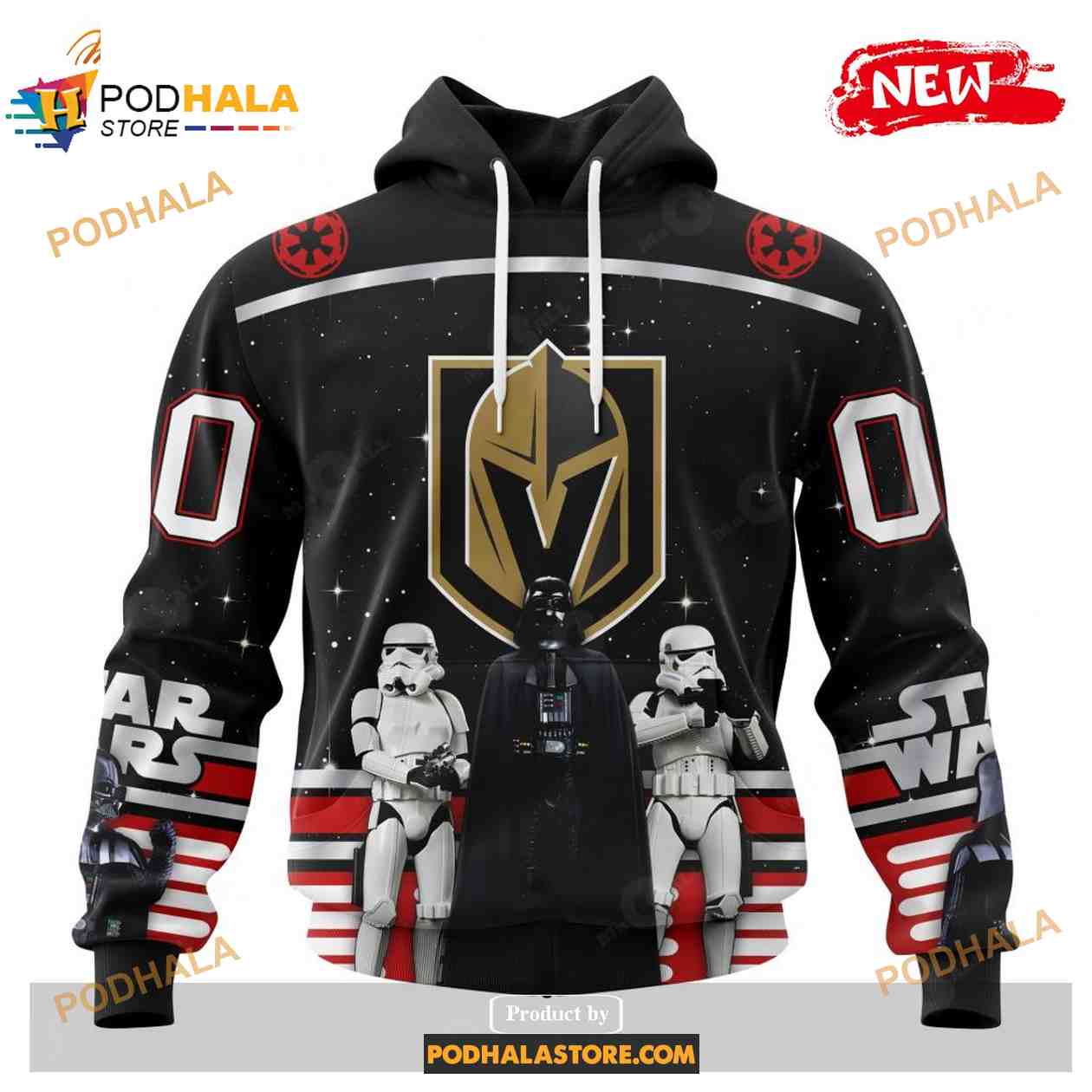 Custom NHL Vegas Golden Knights Star Wars Black Design Shirt Hoodie 3D Custom NHL Vegas Golden Knights Star Wars Black Design Shirt Hoodie 3D