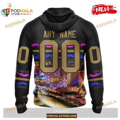 Custom NHL Vegas Golden Knights With Las Vegas Strip Shirt Hoodie 3D