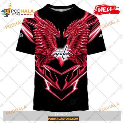 Custom NHL Washington Capitals Dragon Design Shirt Hoodie 3D