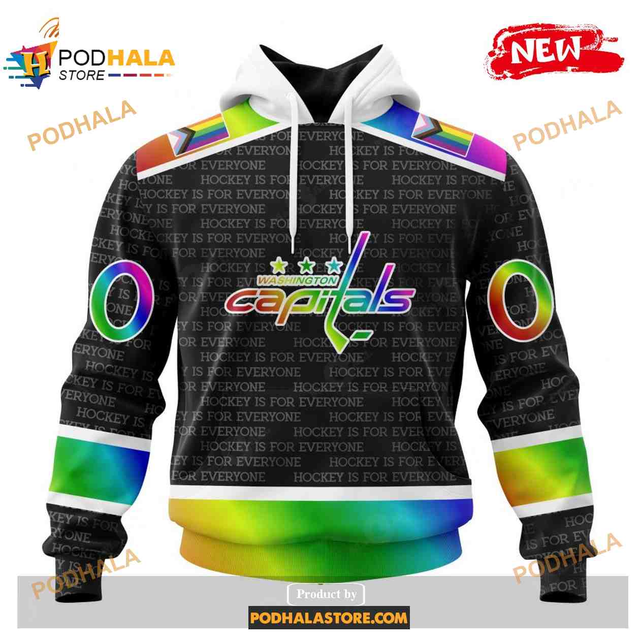 Custom NHL Washington Capitals Pride Gradient Color Design Hockey Shirt Hoodie 3D Custom NHL Washington Capitals Pride Gradient Color Design Hockey Shirt Hoodie 3D