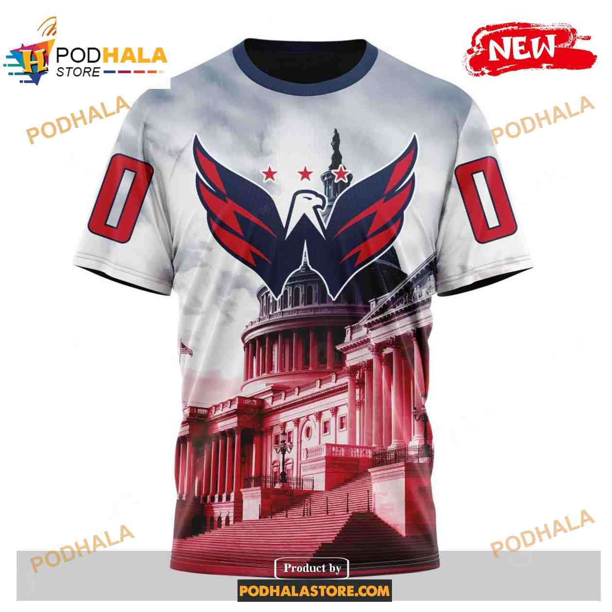 Custom NHL Washington Capitals With The Capitol Building Shirt Hoodie 3D Custom NHL Washington Capitals With The Capitol Building Shirt Hoodie 3D