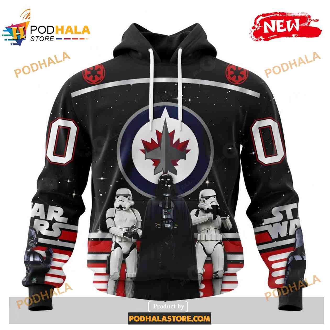 Custom NHL Winnipeg Jets Star Wars Black Design Shirt Hoodie 3D Custom NHL Winnipeg Jets Star Wars Black Design Shirt Hoodie 3D