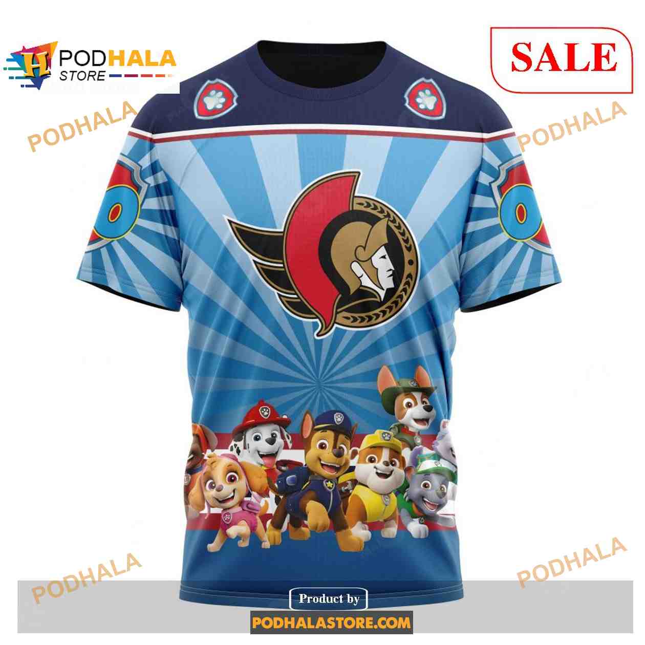 Custom Ottawa Senators Paw Patrol NHL Shirt Hoodie 3D Custom Ottawa Senators Paw Patrol NHL Shirt Hoodie 3D