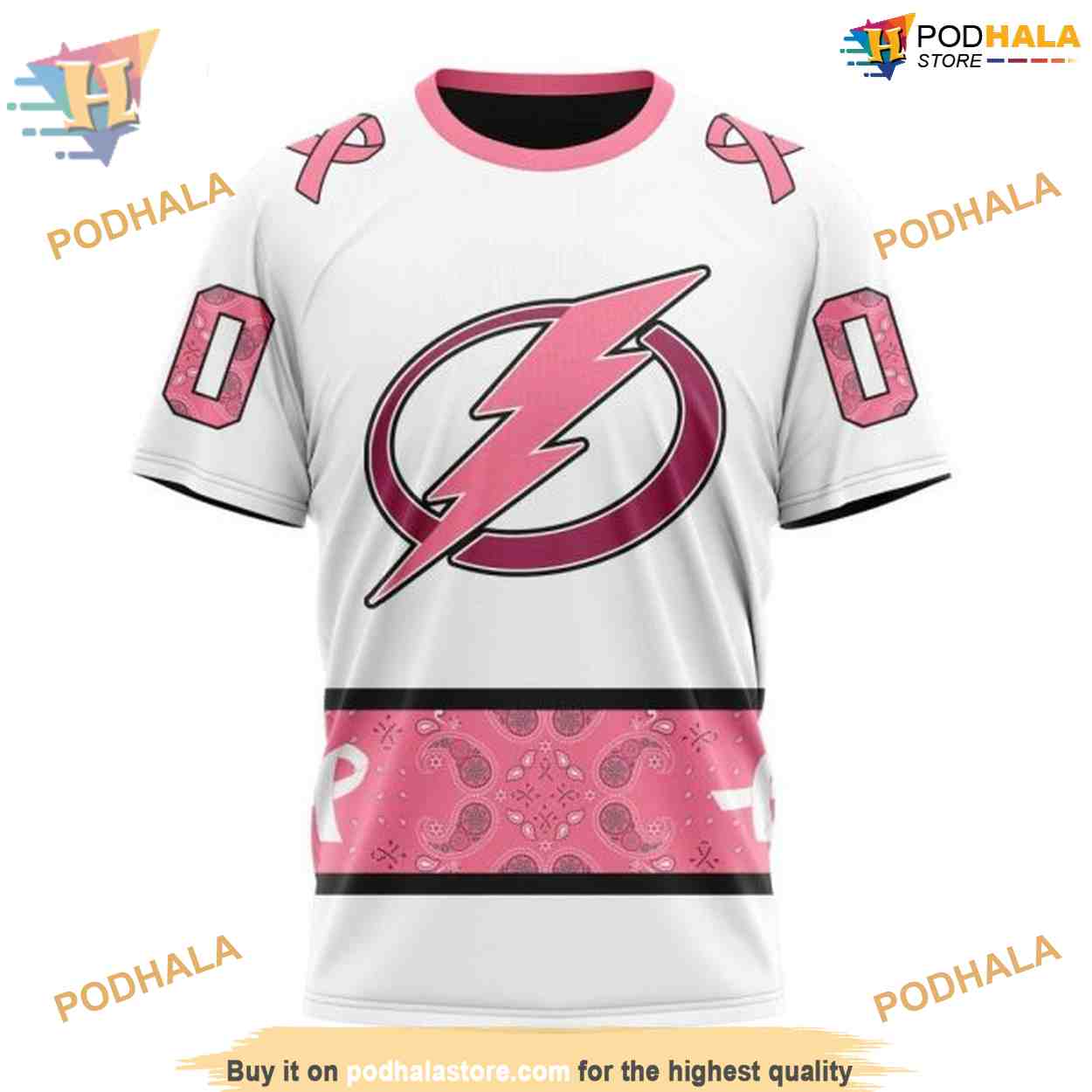 Custom PINK BREAST CANCER NHL Tampa Bay Lightning Hoodie 3D Custom PINK BREAST CANCER NHL Tampa Bay Lightning Hoodie 3D