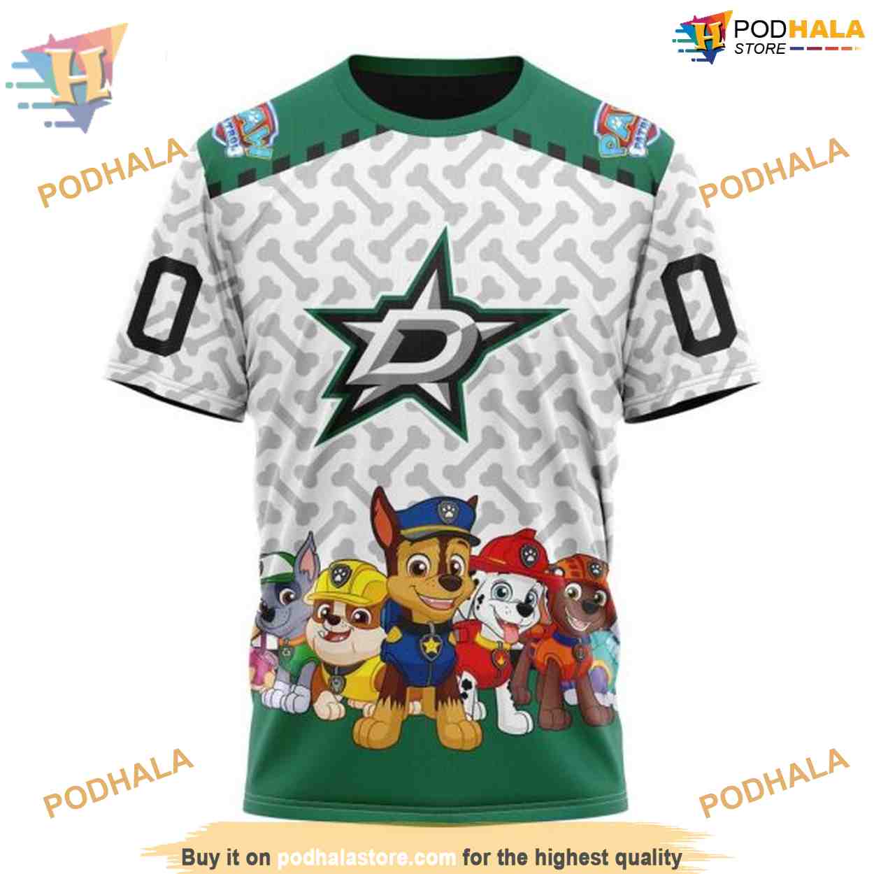 Custom PawPatrol Design NHL Dallas Stars Hoodie 3D Shirt Custom PawPatrol Design NHL Dallas Stars Hoodie 3D Shirt