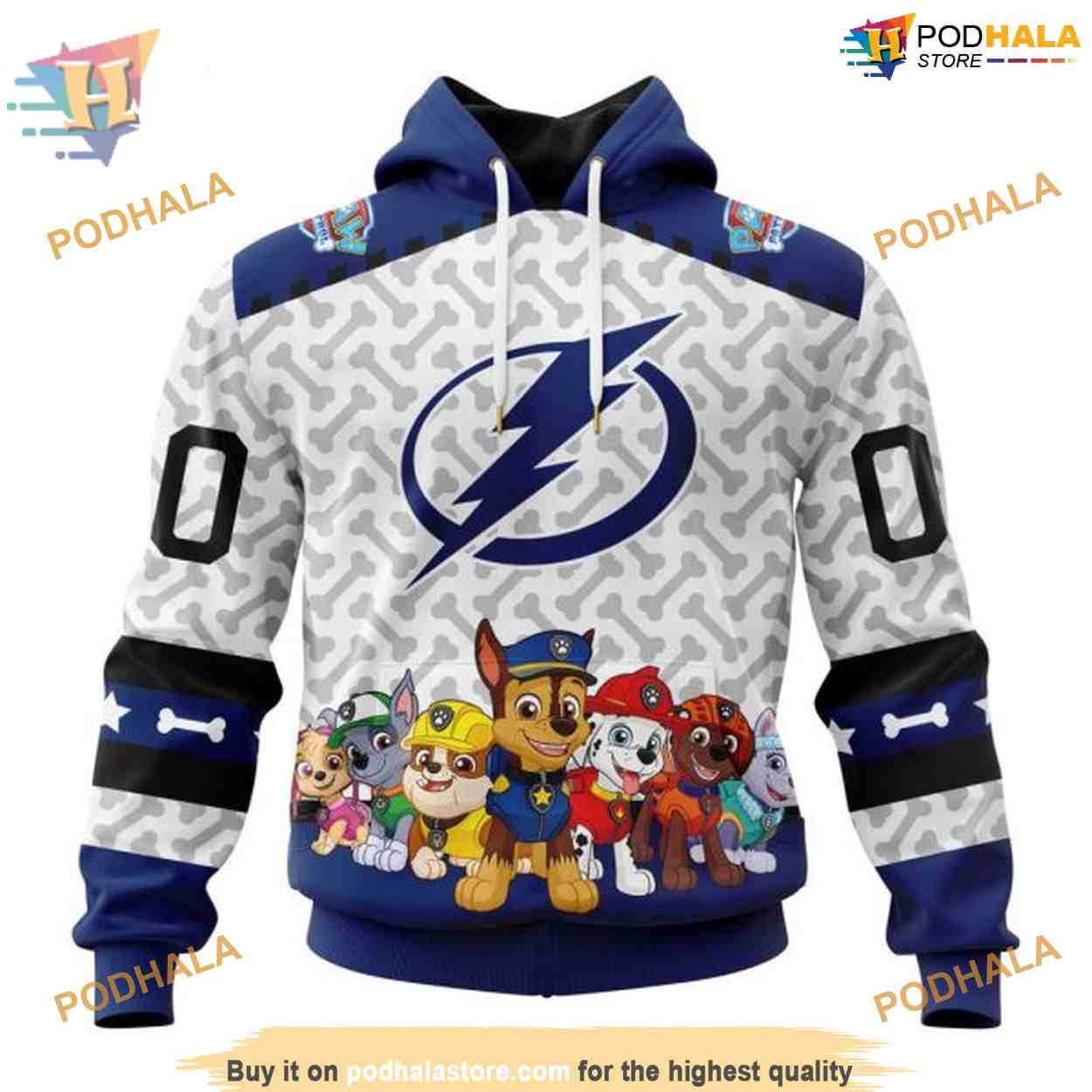 Custom PawPatrol Design NHL Tampa Bay Lightning Hoodie 3D Custom PawPatrol Design NHL Tampa Bay Lightning Hoodie 3D