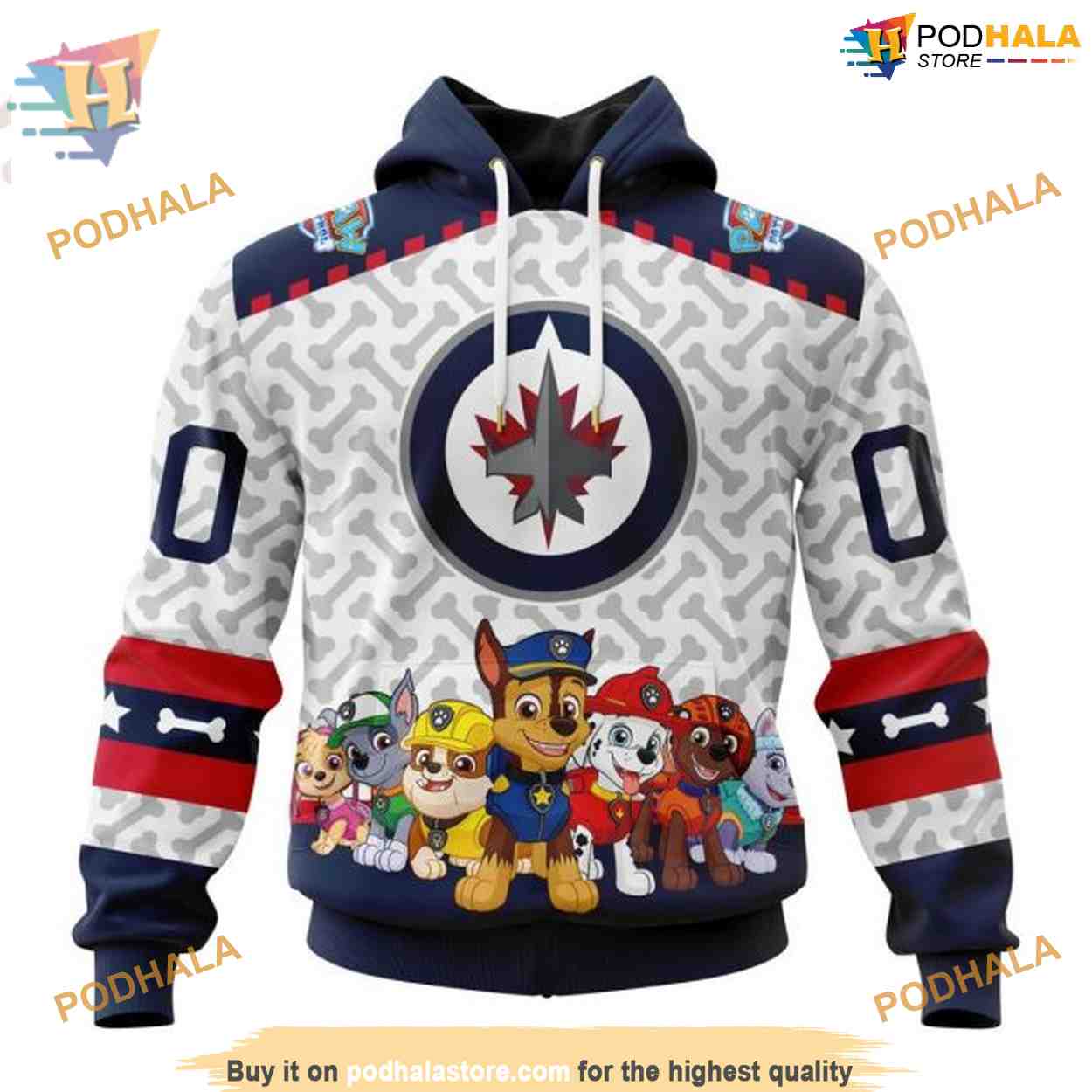 Custom PawPatrol Design NHL Winnipeg Jets Hoodie 3D Shirt Custom PawPatrol Design NHL Winnipeg Jets Hoodie 3D Shirt