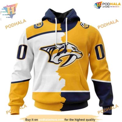 Custom Personalize 2023 Home Mix Away NHL Nashville Predators Hoodie 3D