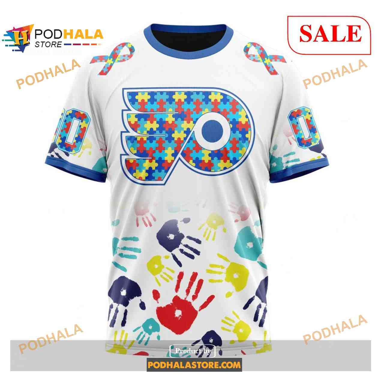 Custom Philadelphia Flyers Autism Awareness Design NHL Shirt Hoodie 3D Custom Philadelphia Flyers Autism Awareness Design NHL Shirt Hoodie 3D