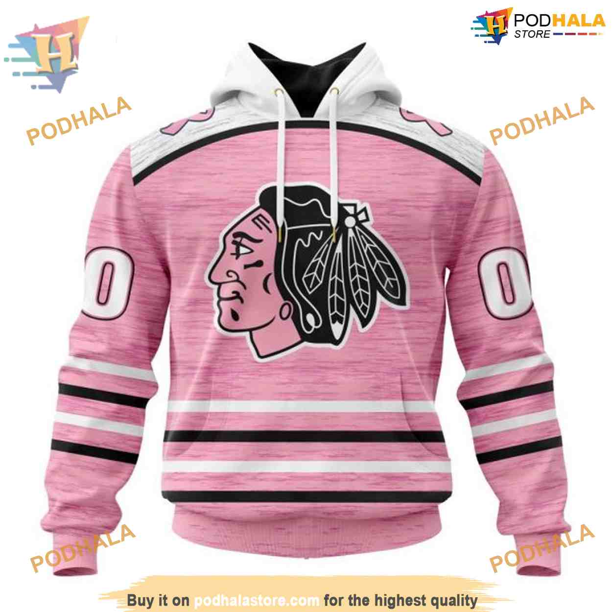 Custom Pink Fight Breast Cancer Design NHL Chicago Blackhawks Hoodie 3D Custom Pink Fight Breast Cancer Design NHL Chicago Blackhawks Hoodie 3D