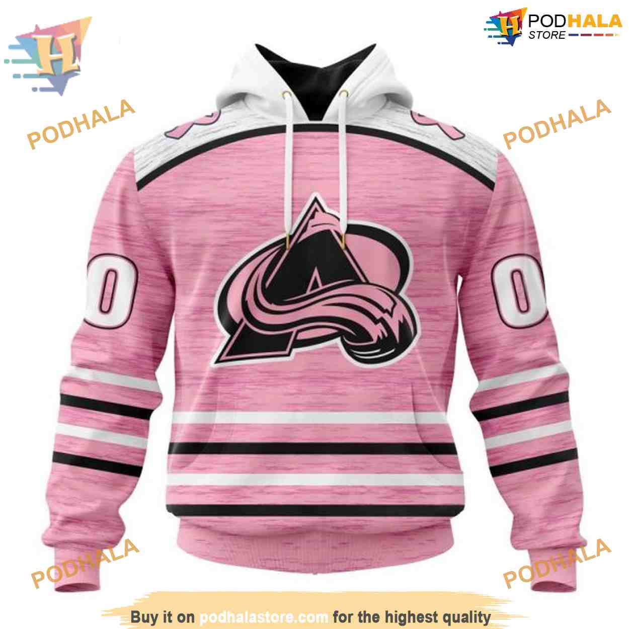 Custom Pink Fight Breast Cancer Design NHL Colorado Avalanche Hoodie 3D Custom Pink Fight Breast Cancer Design NHL Colorado Avalanche Hoodie 3D