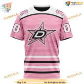Custom Pink Fight Breast Cancer Design Nhl Dallas Stars Hoodie 3d 3.jpg - demo10