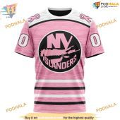 Custom Pink Fight Breast Cancer Design Nhl New York Islanders Hoodie 3d 3.jpg - demo10