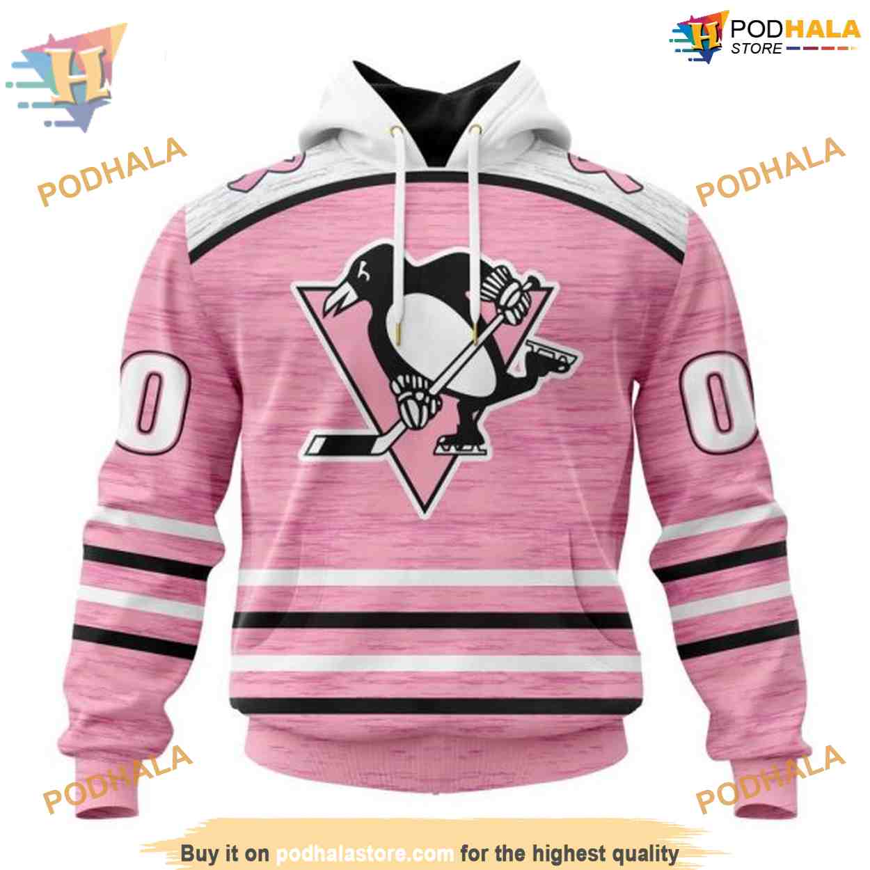 Custom Pink Fight Breast Cancer Design NHL Pittsburgh Penguins Hoodie 3D Custom Pink Fight Breast Cancer Design NHL Pittsburgh Penguins Hoodie 3D