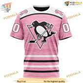 Custom Pink Fight Breast Cancer Design Nhl Pittsburgh Penguins Hoodie 3d 3.jpg - demo10