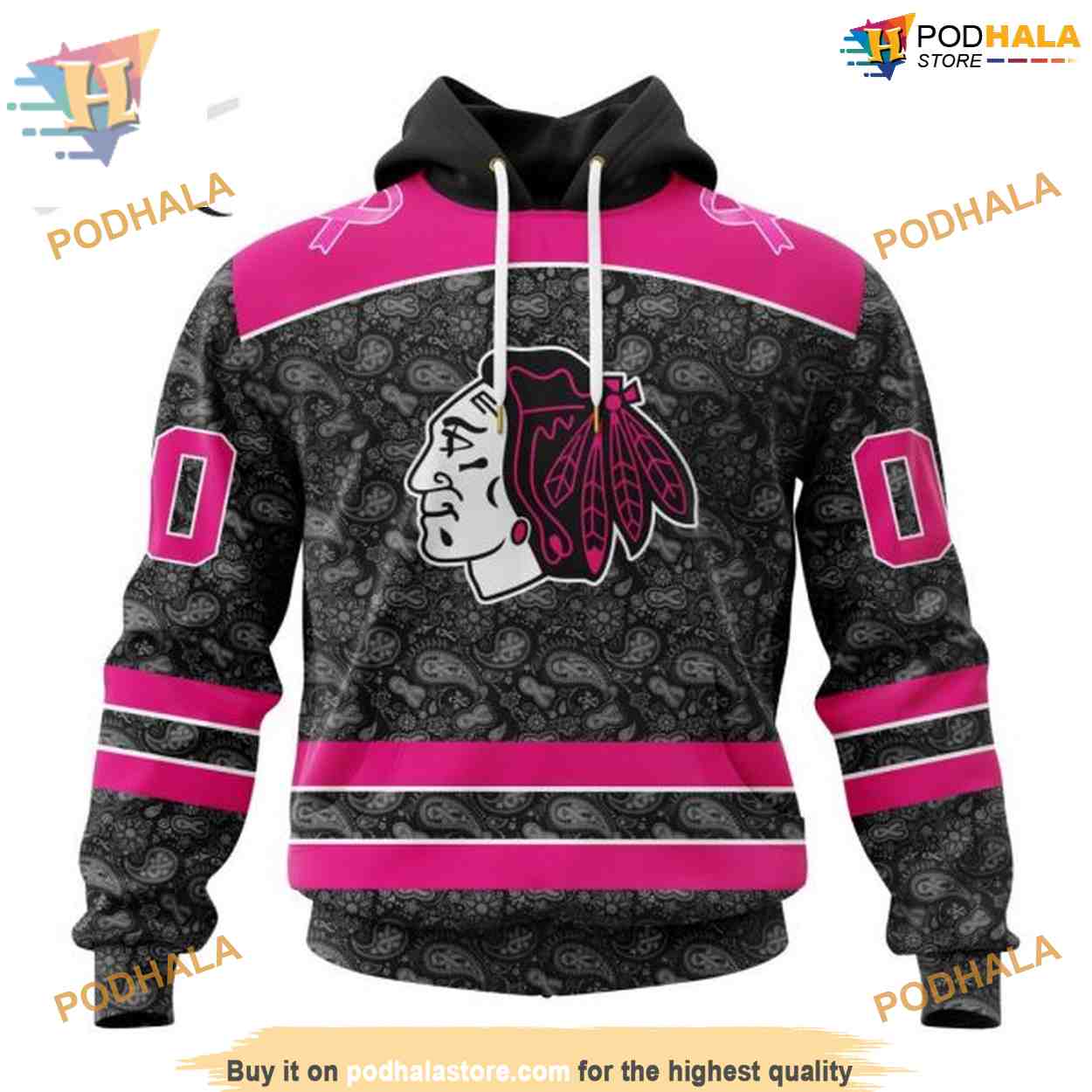 Custom Pink In The Rink Fight Breast Cancer NHL Chicago Blackhawks Hoodie 3D Custom Pink In The Rink Fight Breast Cancer NHL Chicago Blackhawks Hoodie 3D