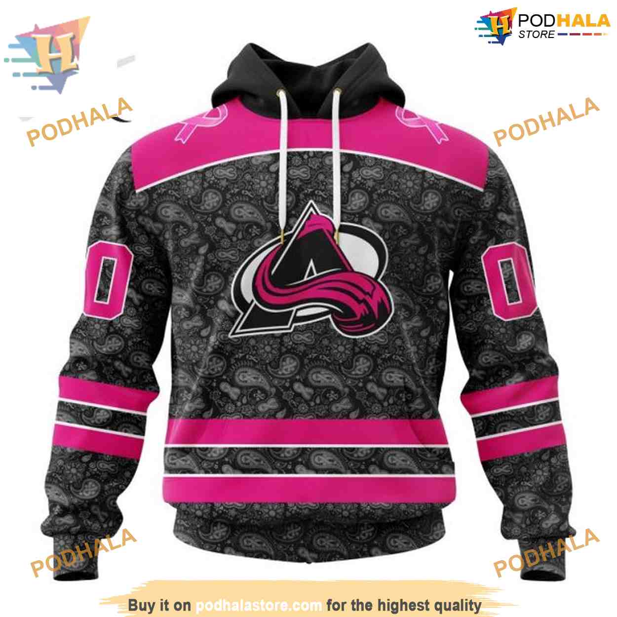 Custom Pink In The Rink Fight Breast Cancer NHL Colorado Avalanche Hoodie 3D Custom Pink In The Rink Fight Breast Cancer NHL Colorado Avalanche Hoodie 3D