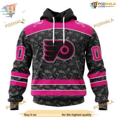 Custom Pink In The Rink Fight Breast Cancer NHL Philadelphia Flyers Hoodie 3D