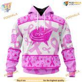 Custom Pink October Breast Cancer Awareness Month Nhl Columbus Blue Jackets Hoodie 3d 1.jpg - demo10