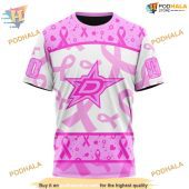 Custom Pink October Breast Cancer Awareness Month Nhl Dallas Stars Hoodie 3d 3.jpg - demo10