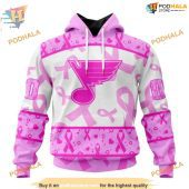 Custom Pink October Breast Cancer Awareness Month Nhl St Louis Blues Hoodie 3d 1.jpg - demo10