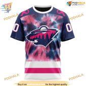 Custom Pink October Fight Breast Cancer Nhl Minnesota Wild Hoodie 3d 3.jpg - demo10