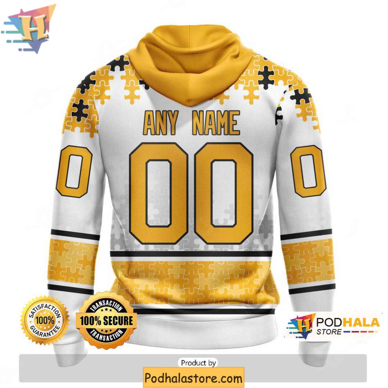 Custom Pittsburgh Penguins 3D Hoodie, Autism Awareness Puzzle Pattern Design Custom Pittsburgh Penguins 3D Hoodie, Autism Awareness Puzzle Pattern Design