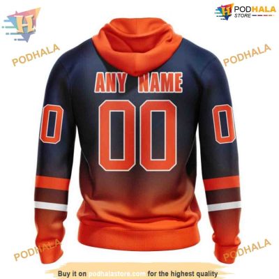 Custom Retro Gradient Design NHL Edmonton Oilers Hoodie 3D