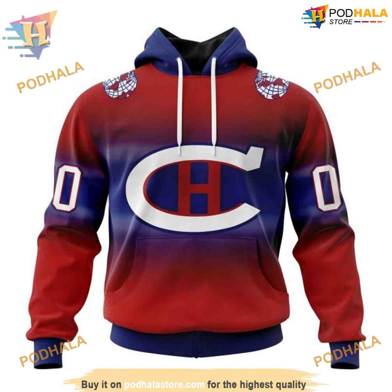 Custom Retro Gradient Design NHL Montreal Canadiens Hoodie 3D Custom Retro Gradient Design NHL Montreal Canadiens Hoodie 3D