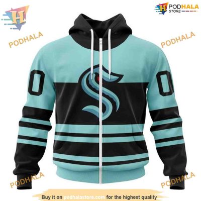 Custom Reverse Retro Kits 2023 NHL Seattle Kraken Hoodie 3D