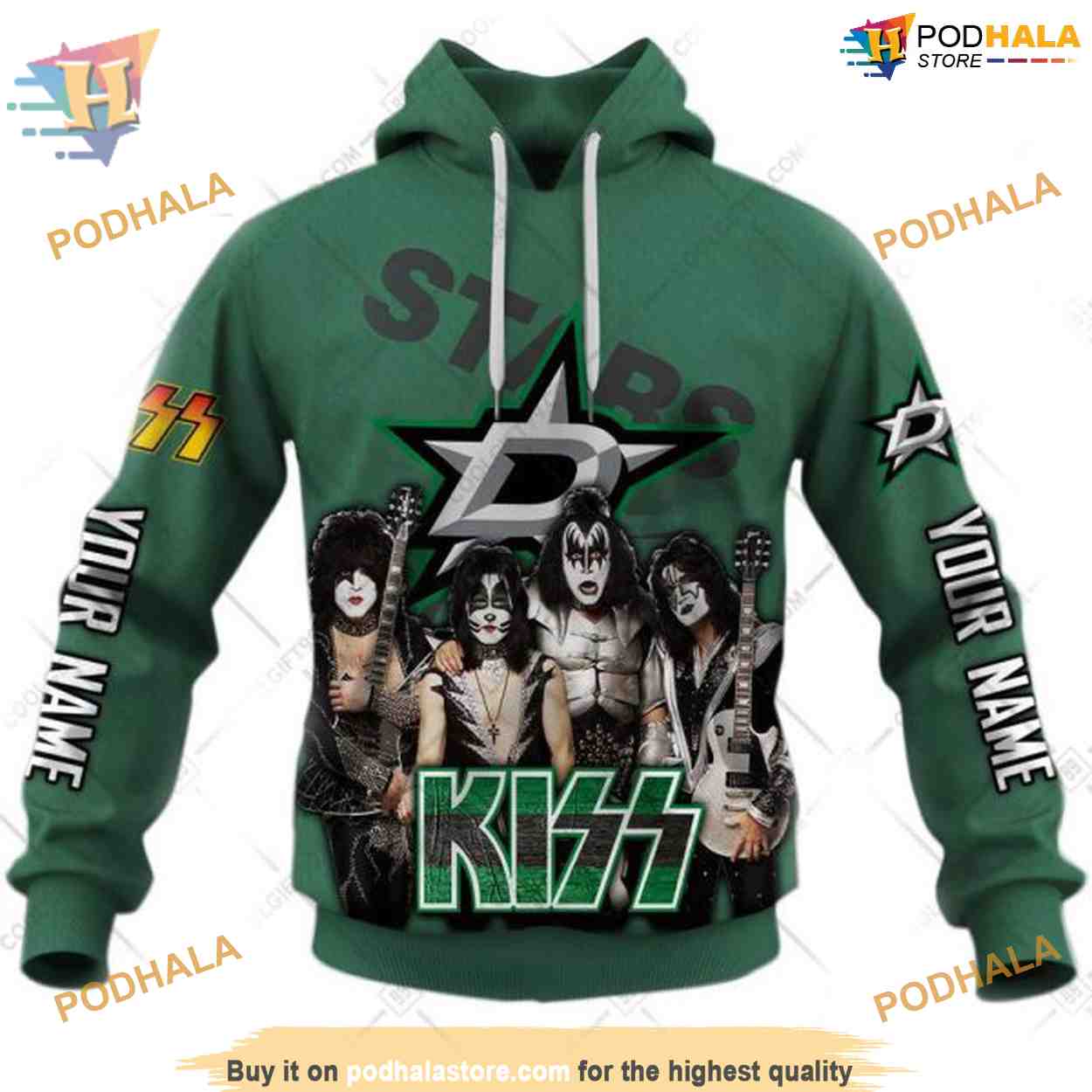 Custom Reverse x Kiss Band NHL Dallas Stars Hoodie 3D Shirt Custom Reverse x Kiss Band NHL Dallas Stars Hoodie 3D Shirt