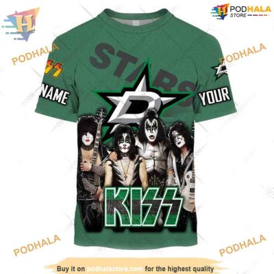 Custom Reverse x Kiss Band NHL Dallas Stars Hoodie 3D Shirt