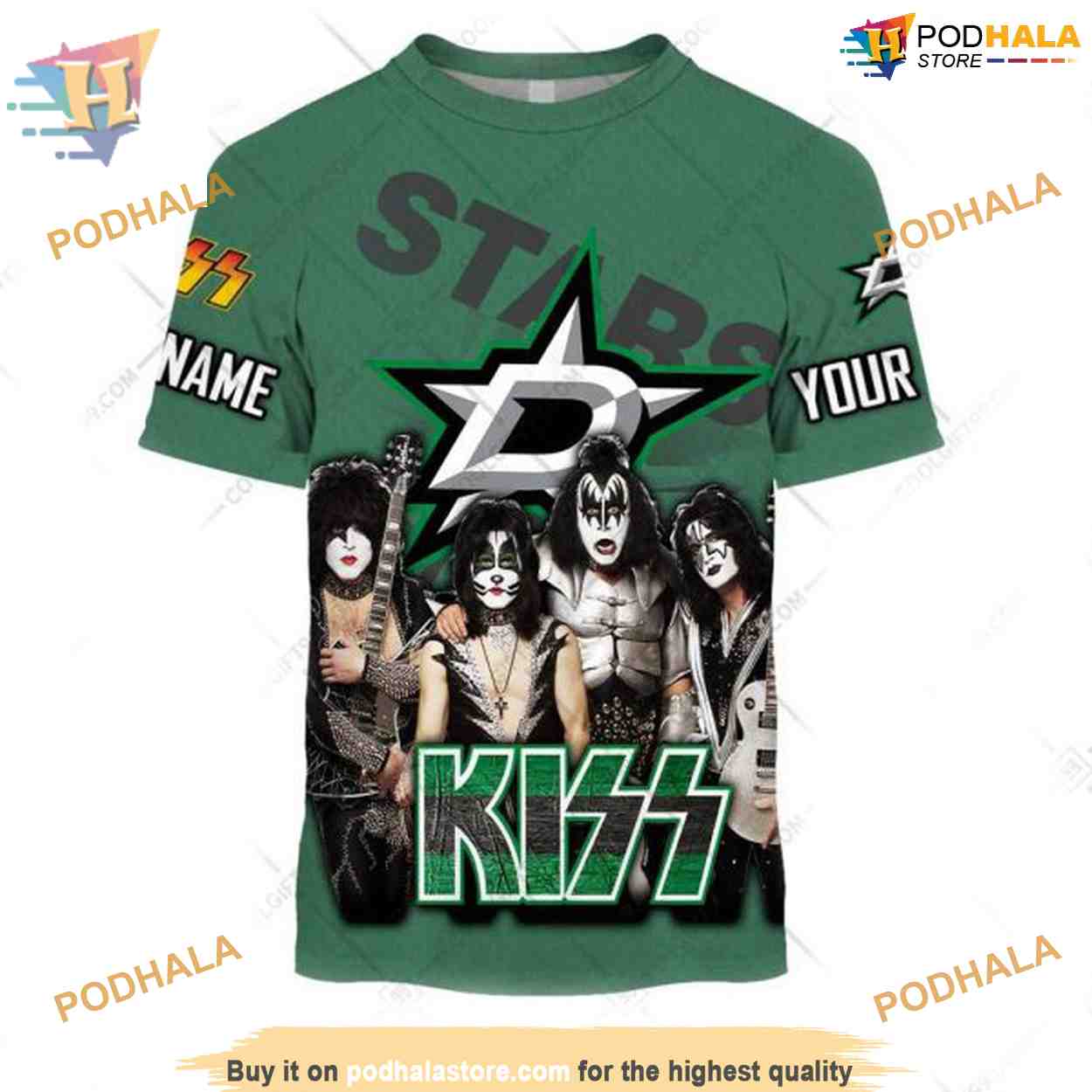 Custom Reverse x Kiss Band NHL Dallas Stars Hoodie 3D Shirt Custom Reverse x Kiss Band NHL Dallas Stars Hoodie 3D Shirt