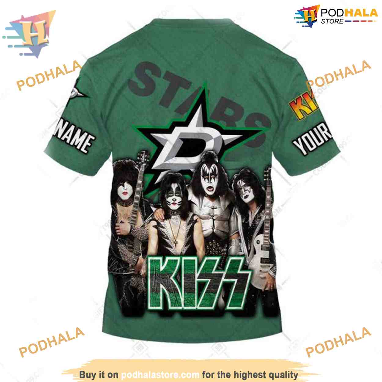 Custom Reverse x Kiss Band NHL Dallas Stars Hoodie 3D Shirt Custom Reverse x Kiss Band NHL Dallas Stars Hoodie 3D Shirt