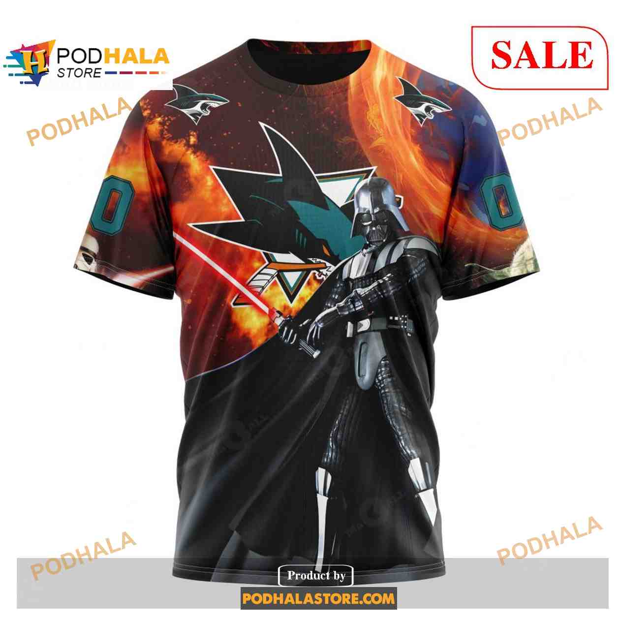 Custom San Jose Sharks Design X Star War NHL Shirt Hoodie 3D Custom San Jose Sharks Design X Star War NHL Shirt Hoodie 3D