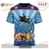 Custom San Jose Sharks Paw Patrol Nhl Shirt Hoodie 3d 3.jpg - demo10