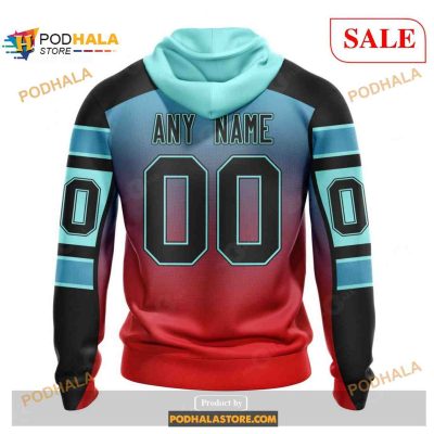 Custom Seattle Kraken Retro Gradient Design NHL Shirt Hoodie 3D