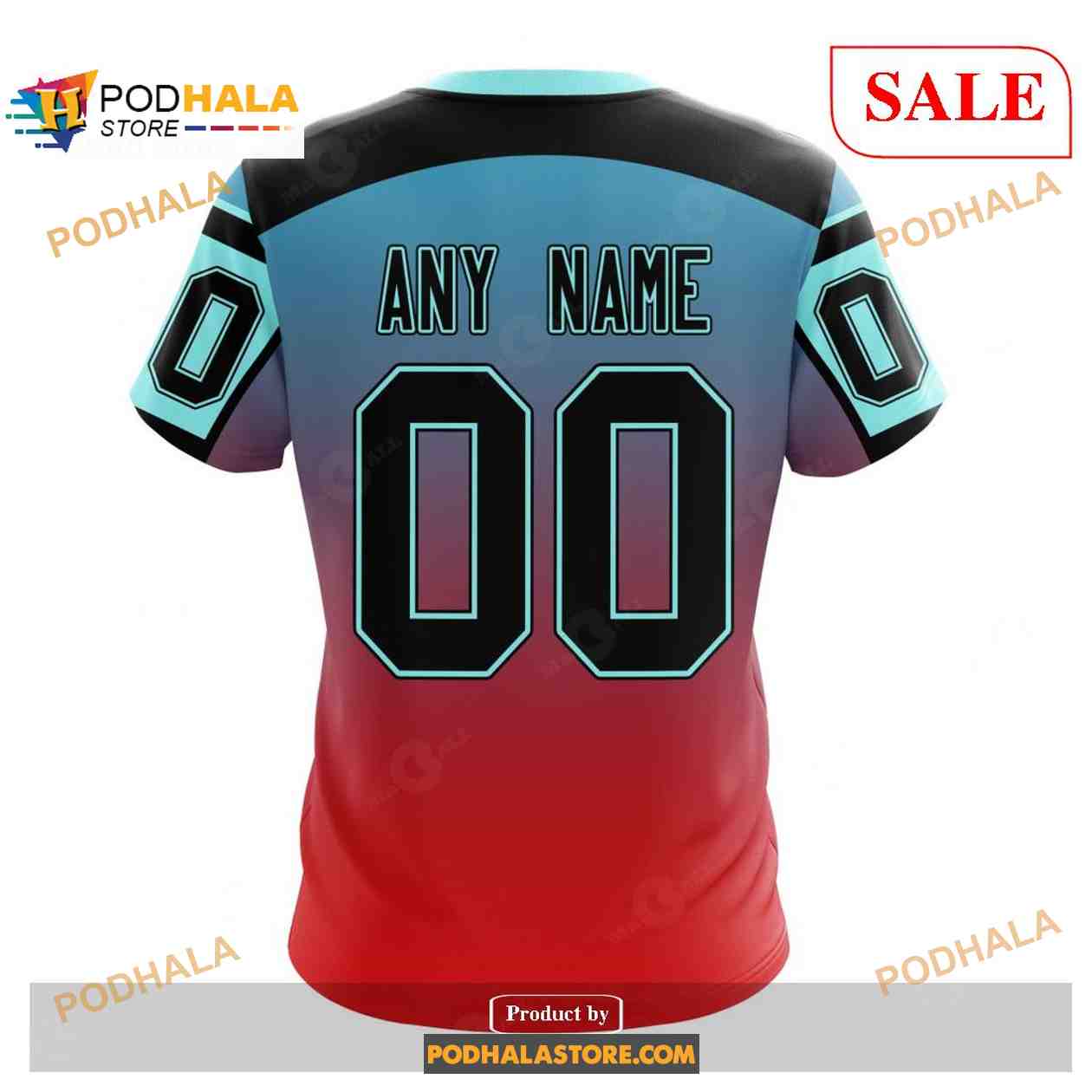 Custom Seattle Kraken Retro Gradient Design NHL Shirt Hoodie 3D Custom Seattle Kraken Retro Gradient Design NHL Shirt Hoodie 3D