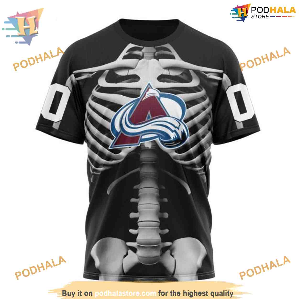 Custom Skeleton Costume For Halloween NHL Colorado Avalanche Hoodie 3D Custom Skeleton Costume For Halloween NHL Colorado Avalanche Hoodie 3D