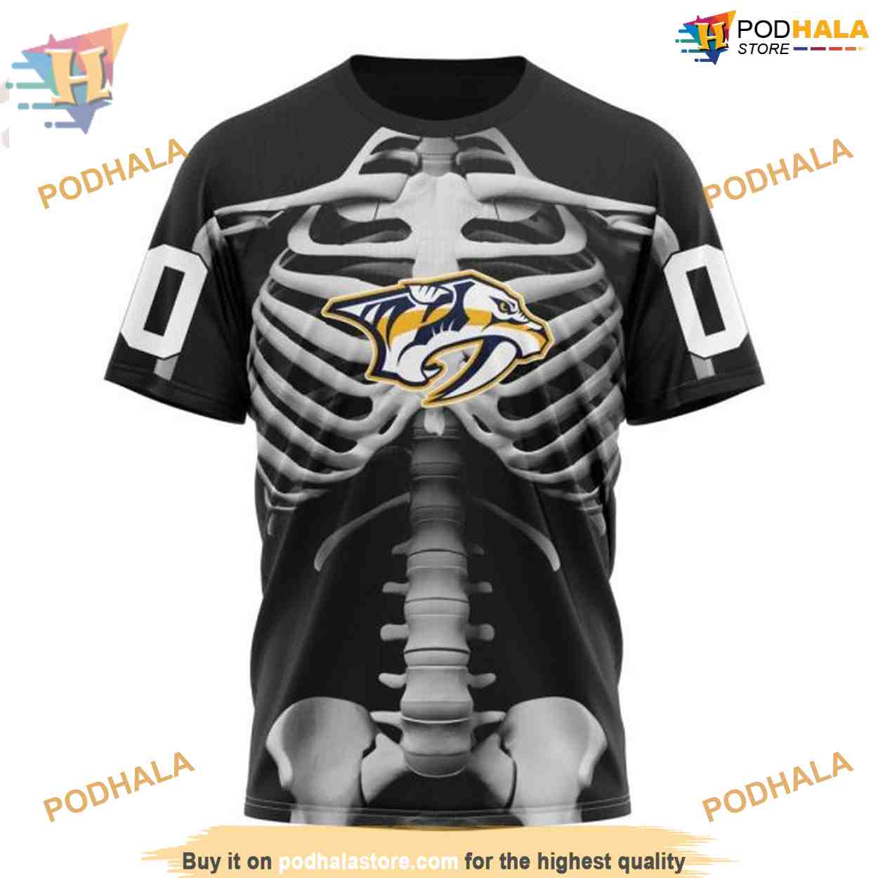 Custom Skeleton Costume For Halloween NHL Nashville Predators Hoodie 3D Custom Skeleton Costume For Halloween NHL Nashville Predators Hoodie 3D